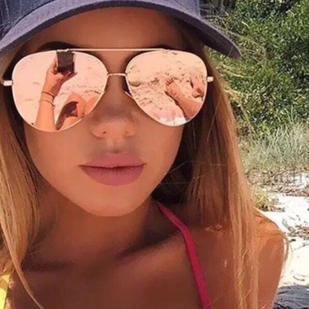 Oversized Rose Gold Mirror Aviators